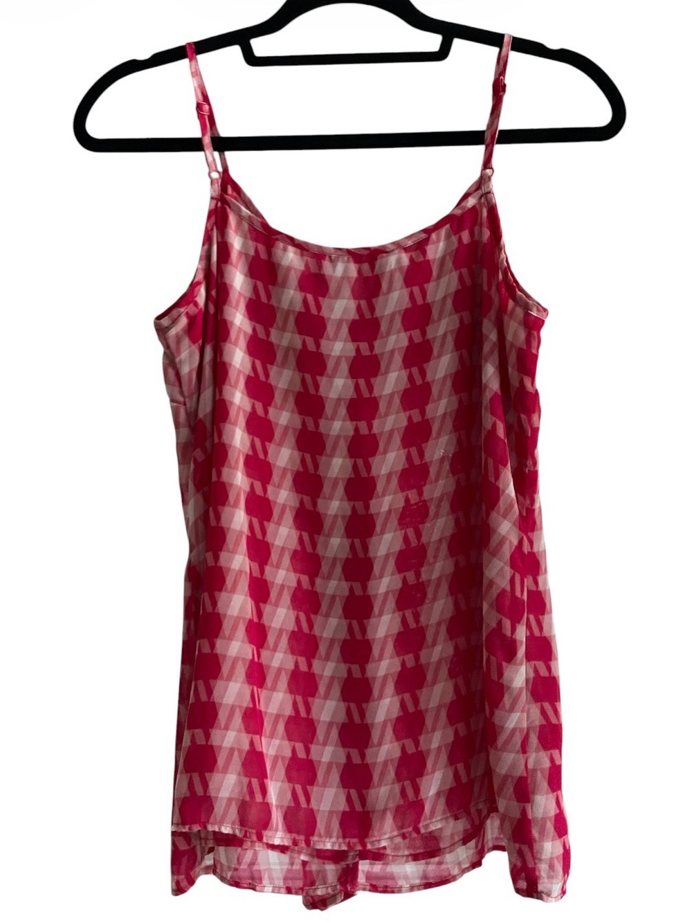 Cabi -Red Patterned Ruffle Cami Top - Picture 2 of 3